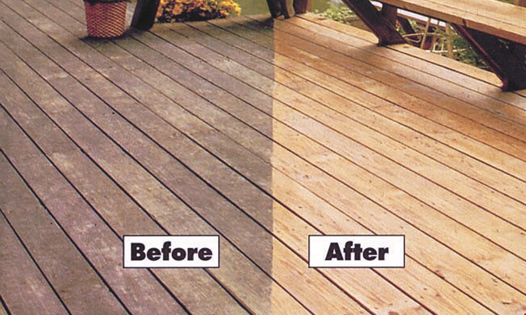 Product image for Deckworks $50 off deckcleaning. 