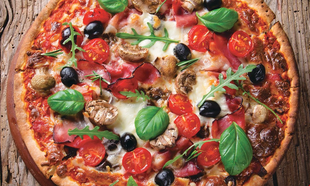 Product image for Woodstone Pizzeria $26.99 for large 1-topping pizza with any kind of salad.