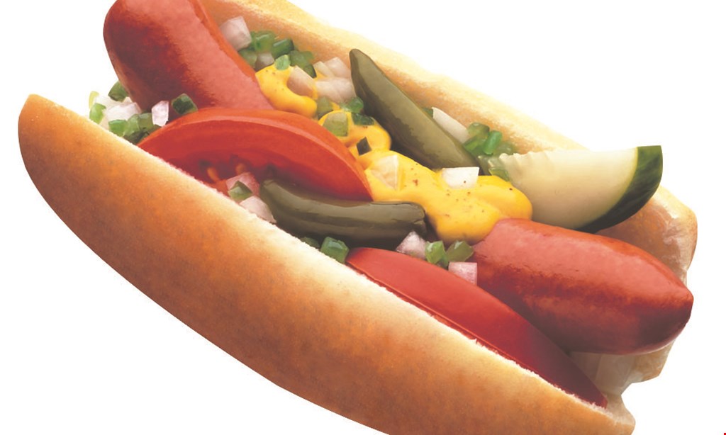 Product image for DOGGIE DINER $7.75+ tax 5 hot dogs fries not included.