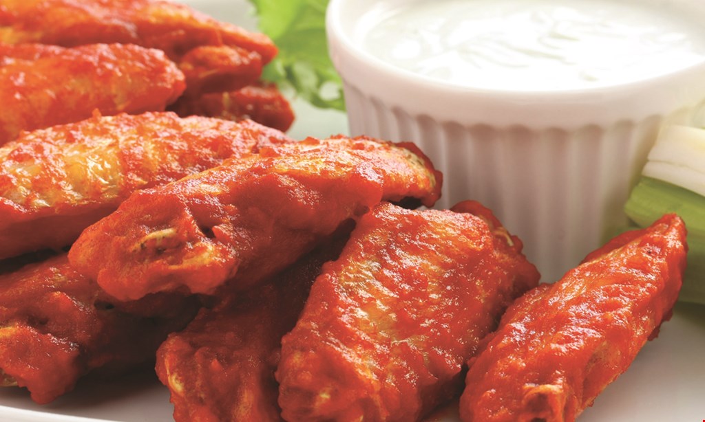 Product image for Wings 'N' Pies $36.99 +tax large cheese pizza, 22 wings or 2 lbs chicken tenders & 2-liter soda