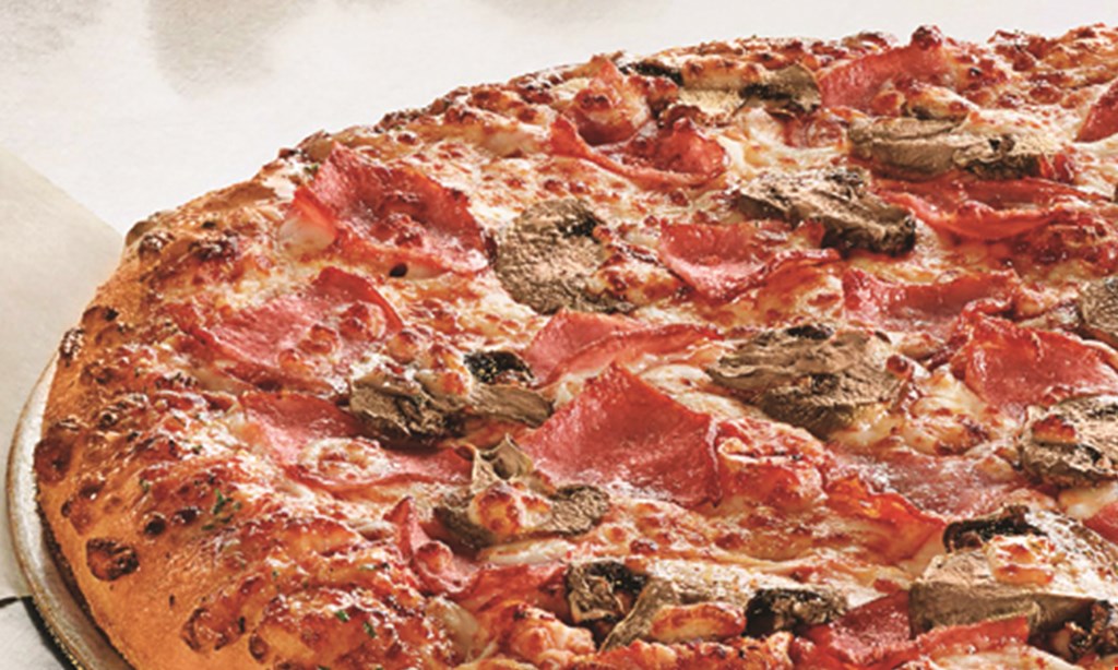Product image for Domino's Pizza $10.99 for 2 large 2-topping pizzas.