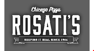 Product image for Rosati's Pizza ULTIMATE PARTY SERVES 15-20. $150 3lbs of beef w/bread and peppers, 20pcs fried chicken, 20 garlic bread squares, 1/2 tray pasta, 1/2 tray salad. free delivery & serving utensils.