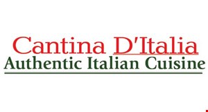 Product image for Cantina D'Italia 50%Off Buy 1 Get 1 Entree
Equal or lesser value. 