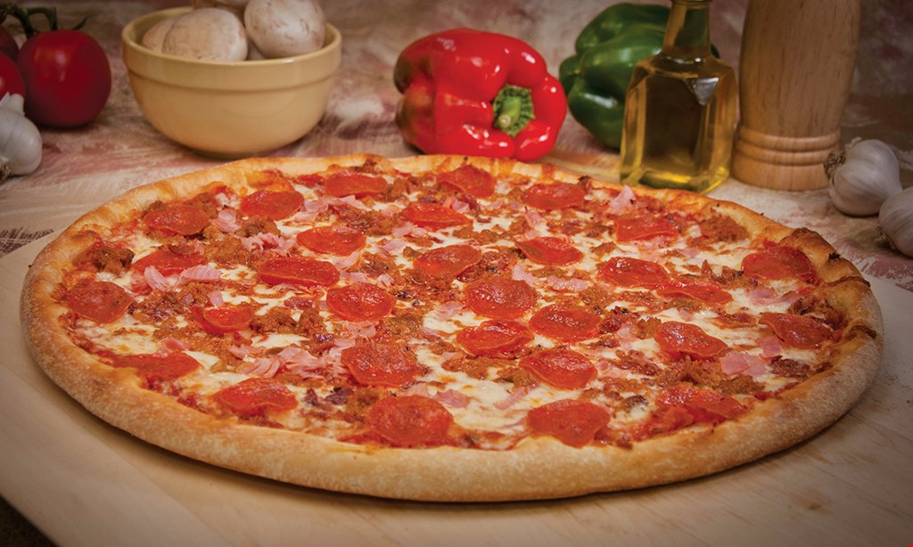 Product image for Original Italian Pizza $65.99 family pack2 large cheese pizzas &triple order of wings. 