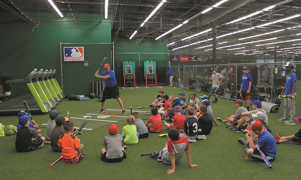 Product image for All Pro Baseball and Softball Academy $15 OFF 1 hour hit trax rental. Includes pitching machine (Regularly $60). 