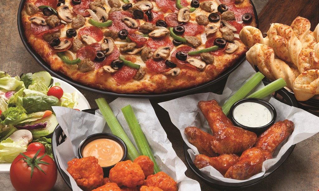 Product image for Round Table Pizza - Laguna Niguel $21.99+ tax Large 1-Topping Pizza & 6 Wings
