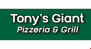 Product image for Tony's Giant Pizzeria & Grill DOUBLE DEAL $18.99 2 Large 14” Pizzas with 1 Topping Each.