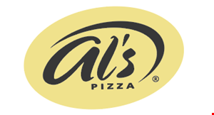 Product image for Al's Pizza Buy any pizza and get 2nd pizza of equal or lesser value 1/2 off.