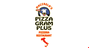 Product image for Macerola's Pizza Gram Plus only $24.99 + tax 12-cut cheese pizza & 25 boneless wings