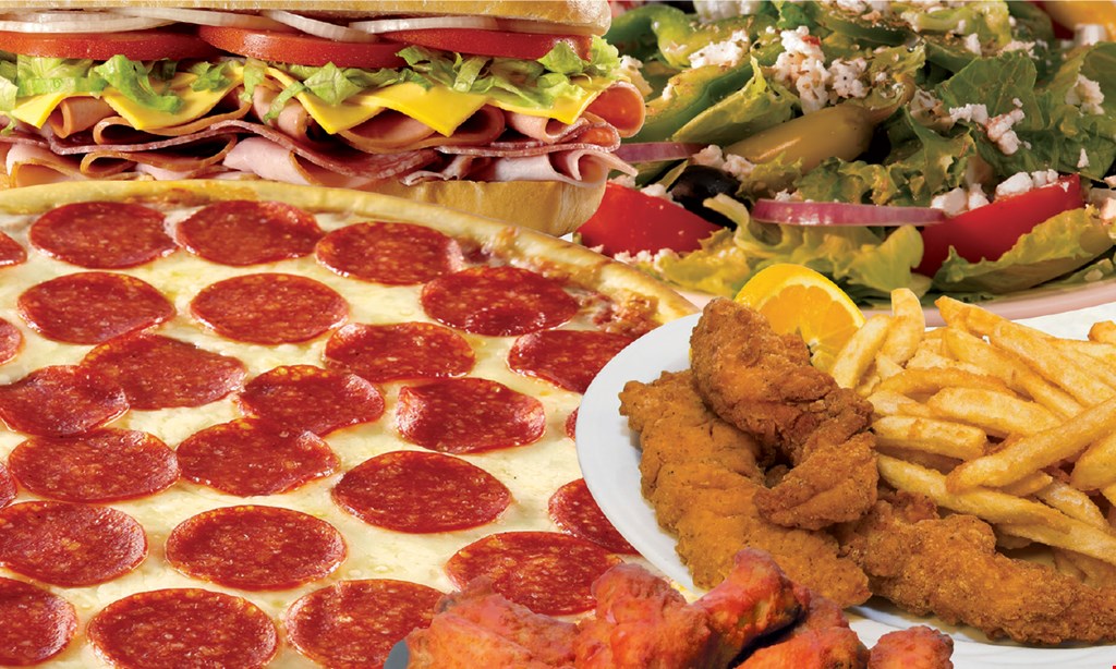 Product image for Pizza Bolis-Odenton $33.99+tax Two Large 2-Topping Pizzas, 10 Buffalo Wings, 2 liter soda. Premium Toppings Extra