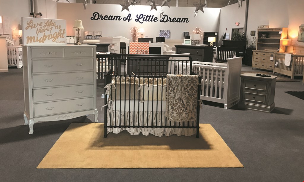 Product image for Dream a Little Dream Nursery Furniture PURCHASE A CRIB, DRESSER AND CHANGING TRAY AND RECEIVE: FREE Moonlight Slumber Crib Mattress ($89.99 value) FREE Moonlight Slumber Changing Pad ($59.99 value) 1/2 OFF Toddler Rail ($59.99 - $99.99)