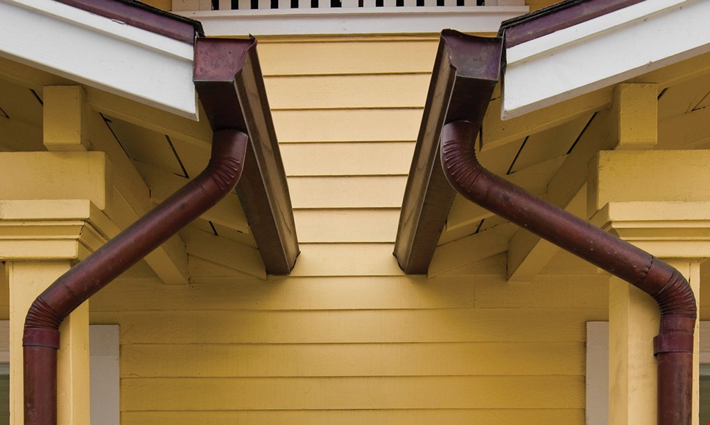 Product image for Brass City Seamless Gutters FREE gutter cleaning with purchase of complete gutter guard system $200 OFF any purchase of complete gutter guard system ($800 minimum).