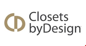 Product image for Closets By Design 40% Off and free installation plus take an extra 15% off.