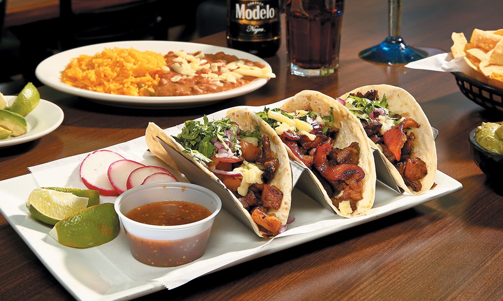 Product image for Margarita City Mexican Grill & Bar Free lunch entree. Buy 1 lunch entree and 2 beverages, get 2nd lunch entree of equal or lesser value free