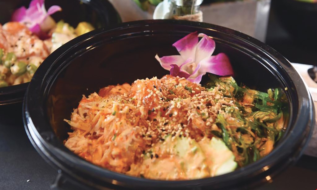 Product image for Hawaii Kitchen 10% off any poke bowl salad or burrito and sushi.