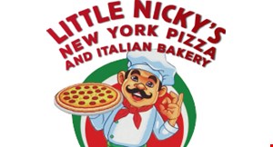 Product image for Little Nicky's New York Pizza La Famiglia $34.99 (1) 18” cheese pizza, (2) spaghetti marinara, (1) 2-liter Coke & garlic knots 