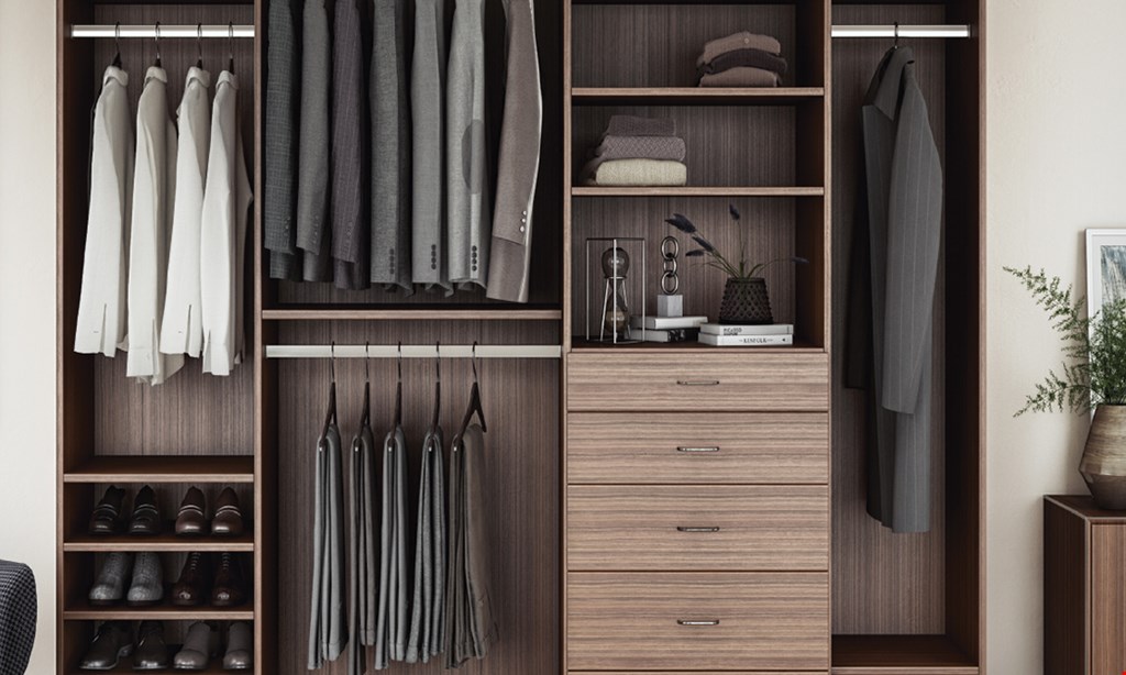 Product image for Closets By Design 40% off any order of $1000 or more OR 30% off any order of $700-$1000 PLUS an additional 15% off*. FREE installation on any order of $850 or more.
