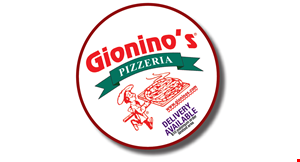 Product image for Gionino's Pizzeria LARGE 16” 1-ITEM PIZZA PLUS 12 BUFFALO WINGS Only $32.95 ADDITIONAL ITEMS $2.00. EXTRA CHEESE $3.50 • SPECIALTY TOPPINGS $2.95. 