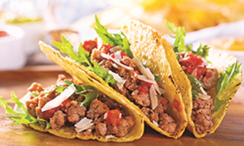 Product image for Oscar's Taco Shop $7.99 family pack 8 crispy ground beef or grilled chicken tacos and one full order of chips and salsa. 