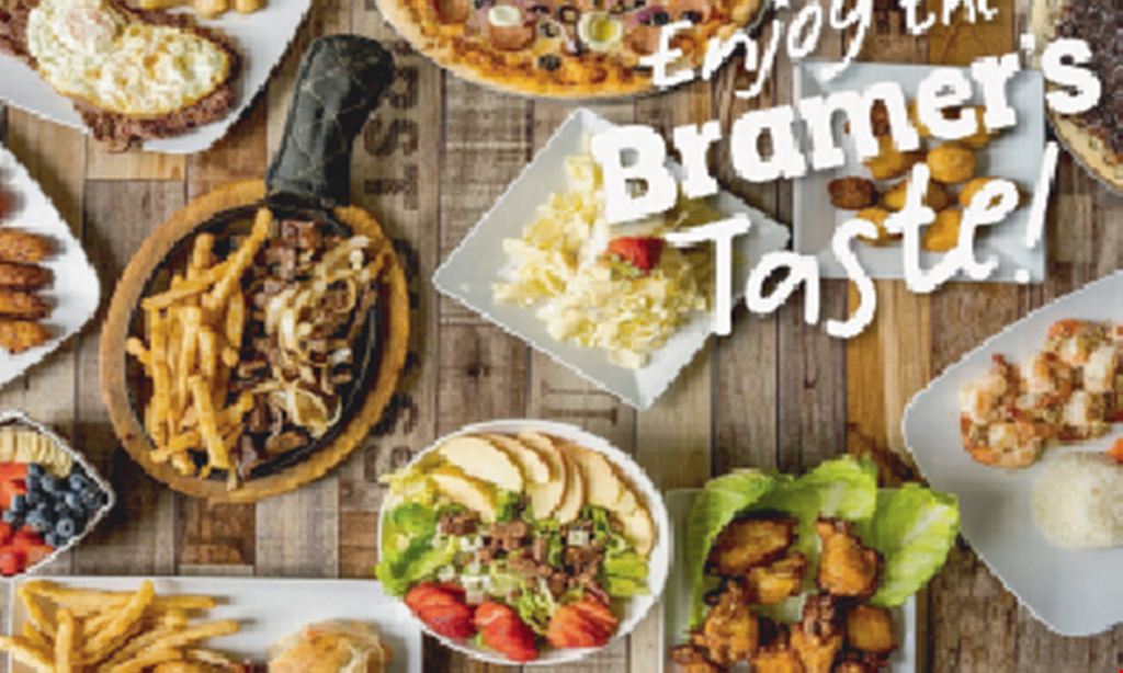Product image for Bramer's Brazilian Cuisine FREE cheese pizza when you purchase any one specialty pizza of your choice
