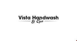 Product image for Vista Handwash & Gas $79.99 synthetic $5 off 4 quarts max. including free full service hand car wash ($15 value). 