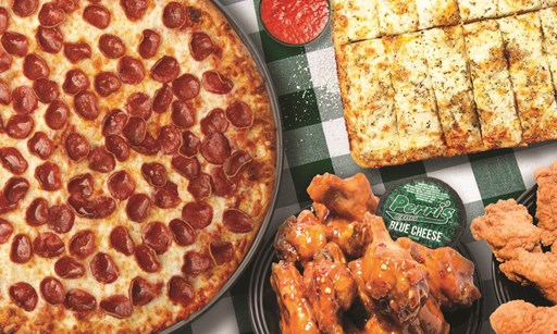 Product image for Perri's Pizza Medium Cheese Pizza 12 Wings - Boneless. Regular Or Wingdings $27