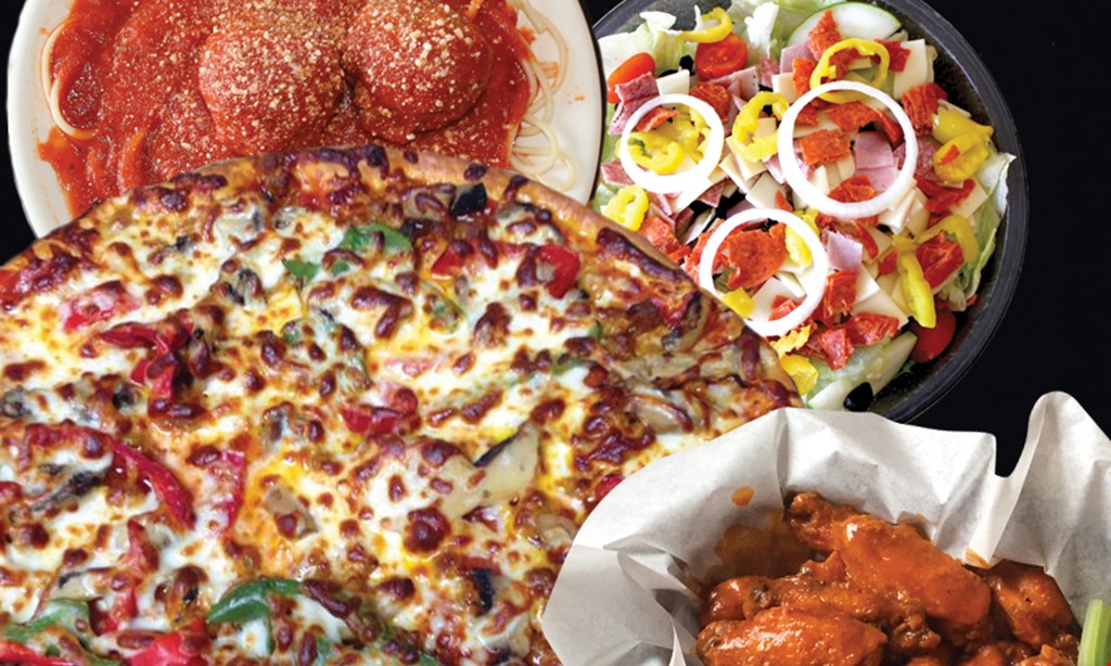 Product image for Belleria Pizza & Italian Restaurant Feed 4 $17.99 $3 off half sheet pizza/one dozen wings, one 2-liter Pepsi product. Carryout & delivery only. 