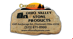 Product image for Creech's Ohio Valley Stone Products $100 OFF any purchase of $850 or more $50 OFF any purchase of $400 or more.