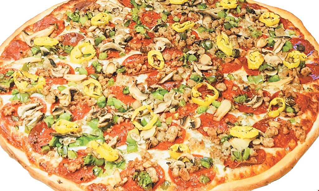 Product image for Italo's Pizza $25.99 Medium 2-item pizza & 8-piece chicken & jojo's. 