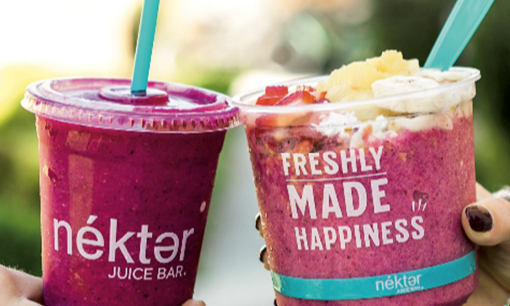 Product image for Nekter Juice Bar BUY ONE, GET ONE FREE Bowl, Juice or Smoothie.