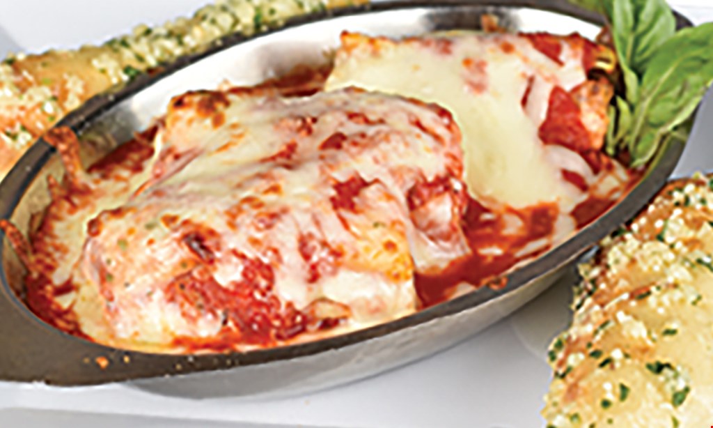 Product image for Bongiorno's New York Pizzeria FAMILY MEAL. 2 manicotti or stuffed shell dinners with side salad, 4 garlic knots, & 14 inch cheese pizza $24.95 +tax, upgrade to 18 inch cheese pizza $29.95 +tax, add toppings for $2.00, add chicken $3.00.