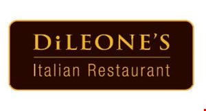 Product image for DiLeone's Italian Restaurant DINNER FOR 4 $69.95 *Spaghetti with meat or marinara sauce*Salad & Garlic Bread*Medium Cheese Pizza upgrade to lasagna for $5.00.