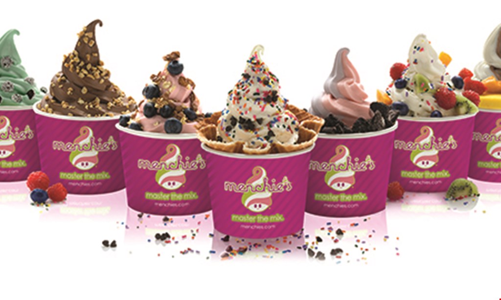 Product image for Menchie's Frozen Yogurt FREEyogurt buy one, get one free (up to 8 oz.). 
