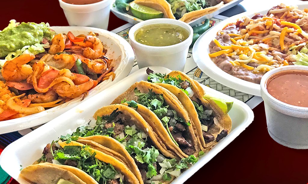Product image for Rancho Viejo Mexican Food $2 OFF 1 Burrito with choice of pollo asado, carnitas, al pastor, or veggie and 1 Large Drink not valid on carne asada, lengua, or shrimp.