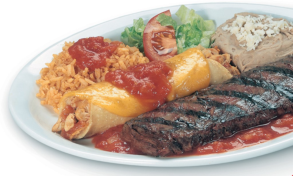 Product image for Pepe's Mexican Restaurant $19.99 super family meal deal. 10 tacos, 1 side of rice, 1 side of beans, chips & regular salsa choose from beef, chicken or pork. Feeds a family of 4 - carry-out only. Stuffed tacos not included. Steak tacos extra $1 charge for each taco.