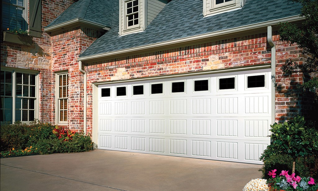 Product image for The Genuine. The Original. Overhead Door SPRING SPECIAL 3-LAYER POLYURETHANE INSULATED STEEL GARAGE DOOR & WINDOW PACKAGE Reg. $2,415 Now $1,895 Installed* (16x7 only / R-value 12.76) Package Includes Thermacore® Collection 190 Clear Glass Only (Design Inserts Extra) *Standard Installation Select designs only, call for details.