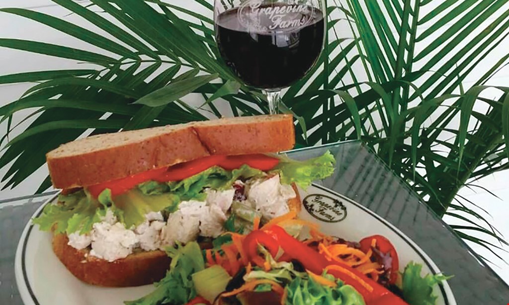 Product image for Grapevine Farms $5 off regularly priced lunch purchase of $30 or more.