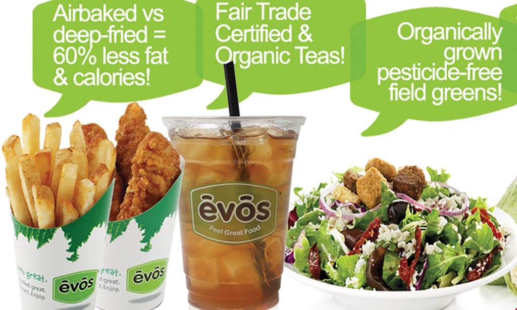 Product image for EVOS Carrollwood Free! Airfries & Drink with purchase of a Burger, Wrap,Salad, or Bowl
