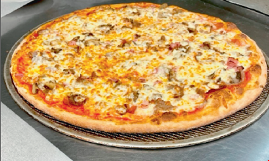 Product image for Grand Street Pizza $27.99 $5 Off 1 18" 2-topping pizzaand an order of wings ADDITIONAL CHARGES FOR DELIVERY Any purchaseof $25 or moreadditional charges for delivery. 