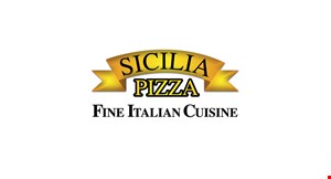 Product image for Sicilia Pizza 1/2 Price Lunch Entree (purchase 1 entree & drink at regular price and get a second lunch entree of equal, or lessor value for 1/2 price, 11-2pm).