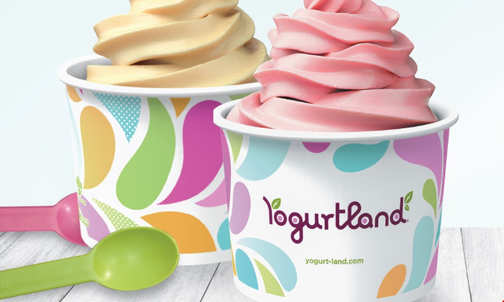 Product image for Yogurtland $1 off with minimum $5 purchase. 