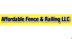 Product image for Affordable Fence & Railing LLC $100 off any installed fence. 