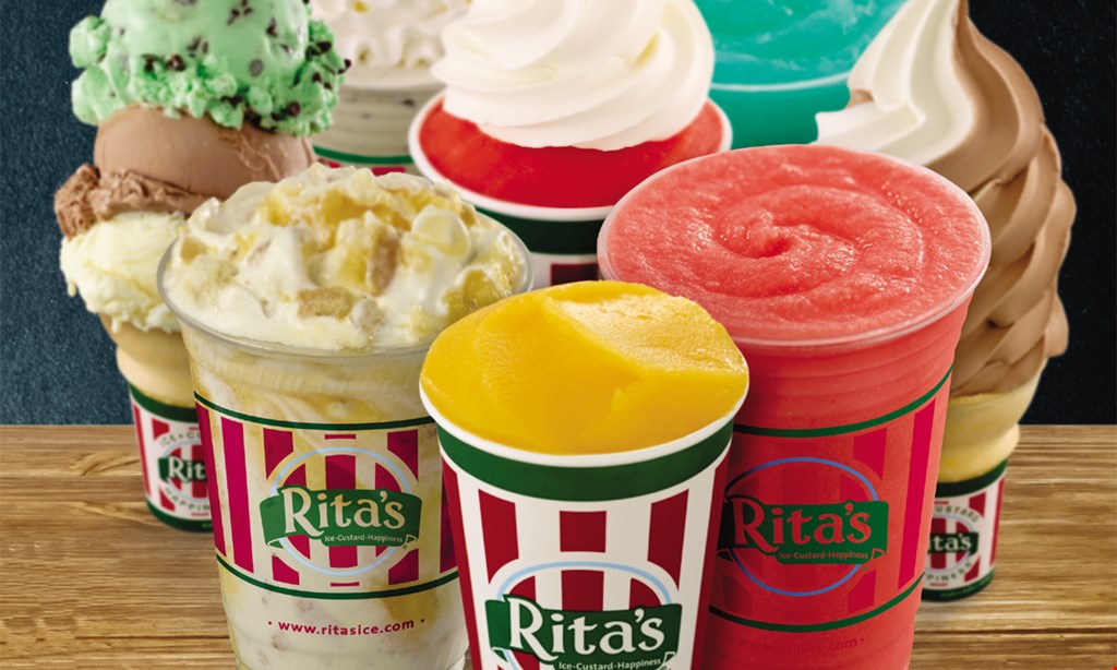 Product image for Rita's Italian Ice 50% off frozen treat when you buy one. 