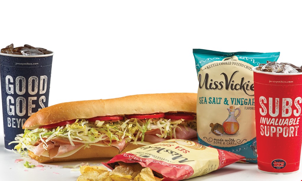 Product image for Jersey Mike's Buy 2 giant subs, get a 3rd giant sub free. 