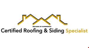 Product image for Certified Roofing & Siding Specialist $250 OFFany job of $5,000 or more. 