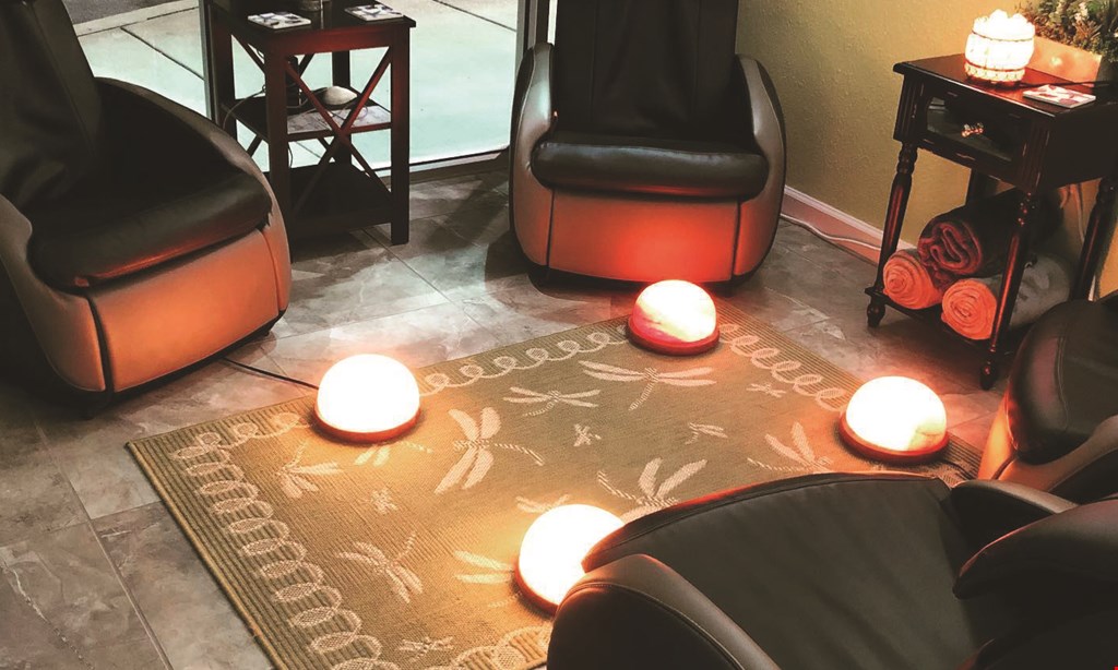Product image for Salted Peace Free 30 minute session. Buy 1 30 min Session in the Massage Chairs with the Himalayan Salt Detox Foot Domes and get another 30 min session Free.