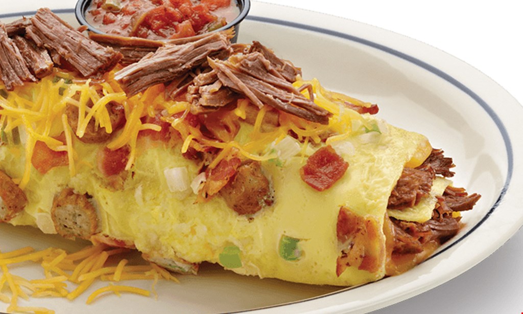Product image for IHOP $3 off regular priced omelette 