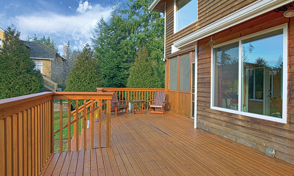 Product image for NW Deck & Fence Restoration $50 Off fencing pressure wash & stain 100 ft. or more · repair extra. 