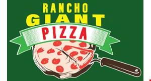 Product image for Rancho Giant Pizza $12.99 large 16” pizza with one topping. 