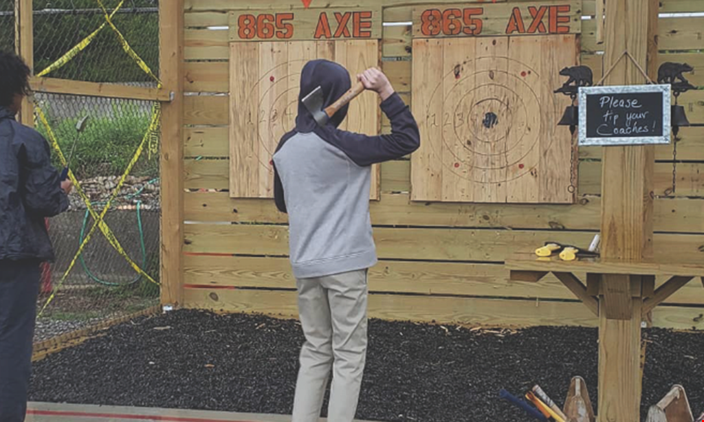 Product image for 865 Axe Throwing FREE 2 Kids throw free accompanied by 2 Paying Adults
